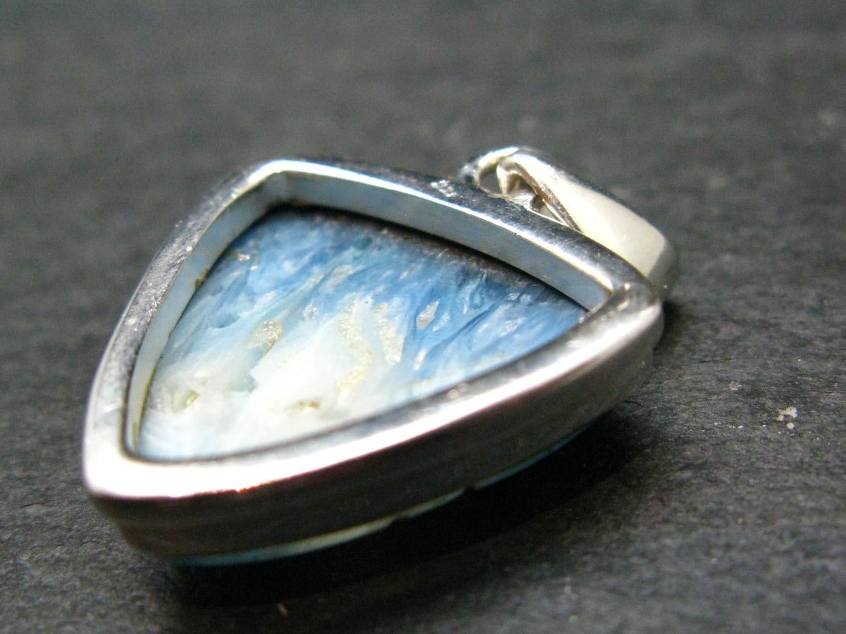 Blue Ice Glacierite Silver Pendant from Indonesia - 1.3" - 6.38 Grams