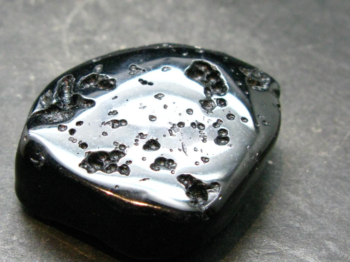 Rare Large Black Tibetan Tektite Tumbled Stone from Tibet - 1.6" - 43.39 Grams