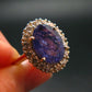 Tanzanite (Zoisite) Faceted Sterling Silver Ring With CZ - 5.44 Grams - Size 8