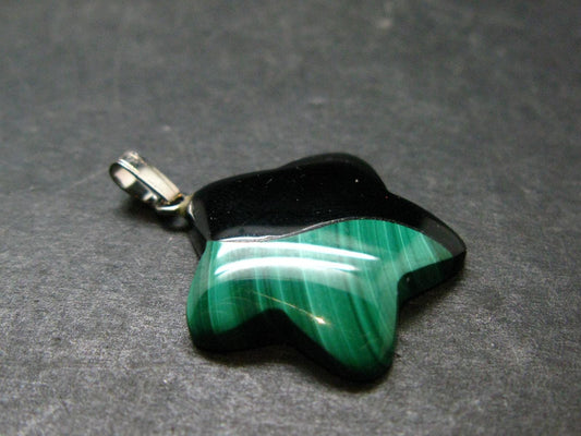 Queen of Green!! Genuine Vivid Vibrant Green Malachite Sterling Silver Pendant - 1.1" - 3.48 Grams