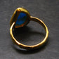 Genuine Turquoise Sterling Silver Gold Plated Ring Adjustable Size 10.25 - 5.55 Grams