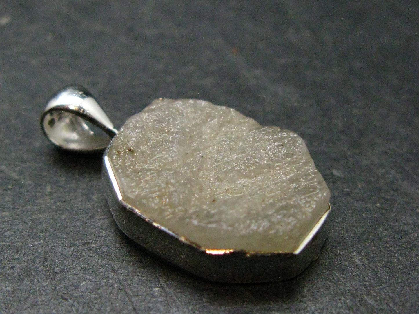 Very Rare White Cryolite 925 Silver Pendant from Greenland - 1.0" - 3.24 Grams