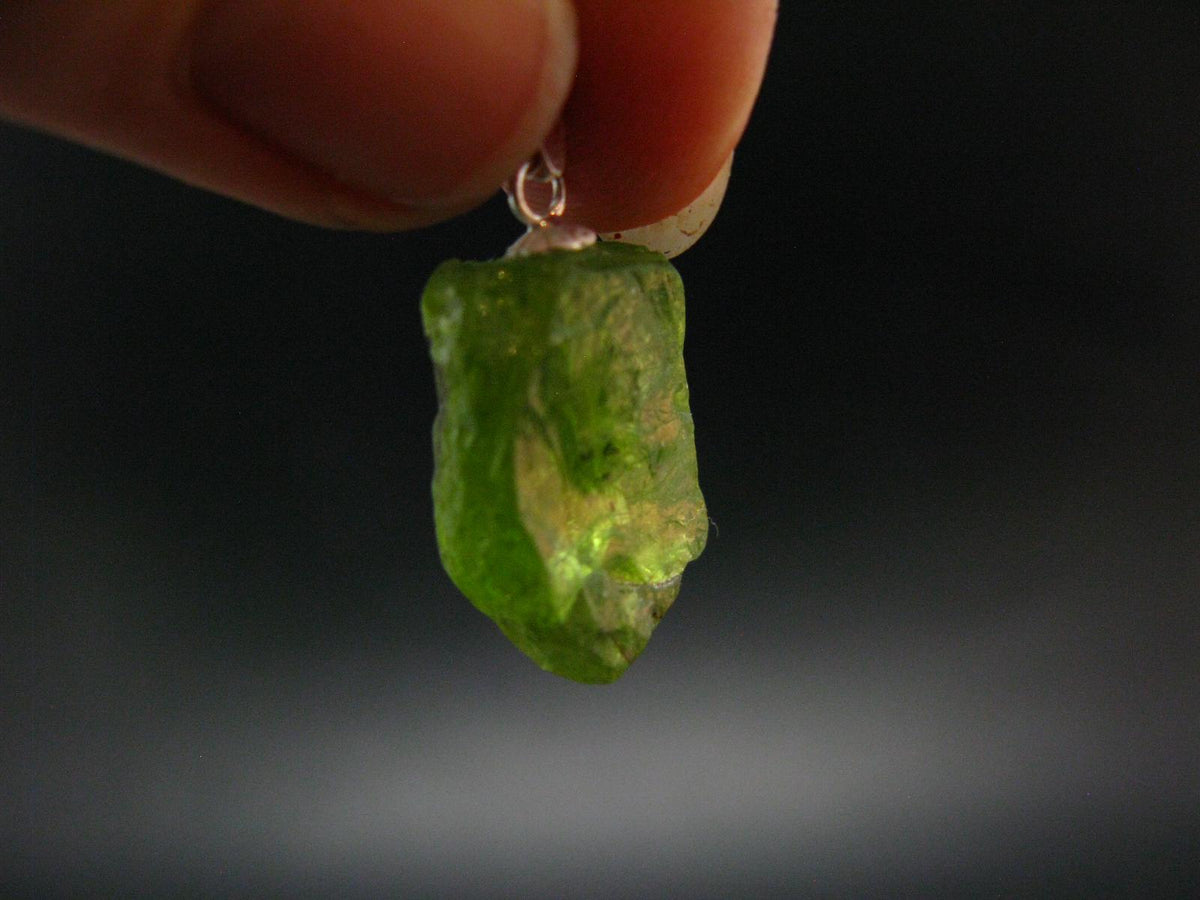 Peridot Olivine Pendant in SS From Arizona - 1.0" - 3.53 Grams