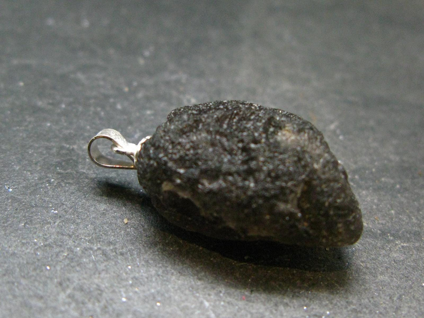 Rare Saffordite Cintamani Stone Pseudotektite Pendant from Arizona USA - 23.50 Carats - 1.2"