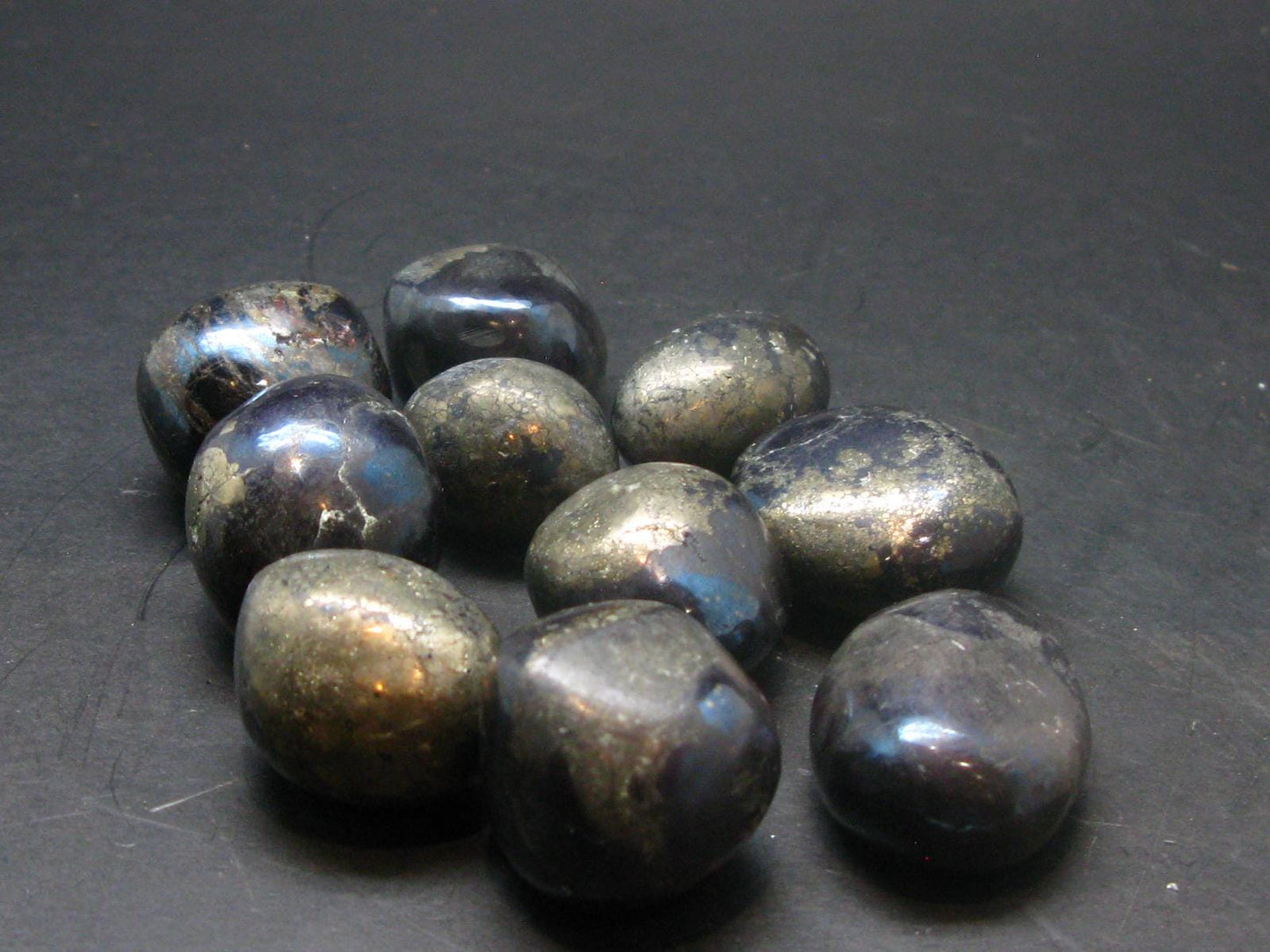 Lot of 10 Covelite Tumbled Stones From Peru - 311.45 Grams