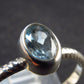 Natural Oval Shaped Facetted Blue Topaz Sterling Silver Ring - 1.4 Grams - Size 8.25