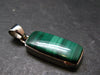 Genuine Vivid Vibrant Green Malachite Sterling Silver Pendant From Congo - 1.3" - 5.56 Grams
