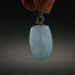 Aquamarine Gem Sterling Silver Pendant From Brazil - 1.2" - 5.82 Grams