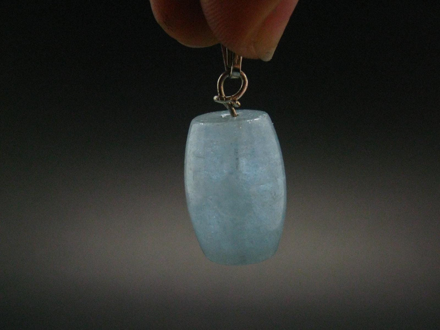 Aquamarine Gem Sterling Silver Pendant From Brazil - 1.2" - 5.82 Grams