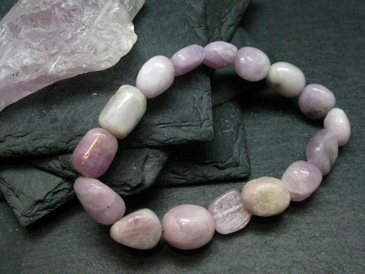 Kunzite Spodumene Genuine Bracelet ~ 7 Inches ~ 12mm Tumbled Beads