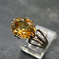 Stone of Success!! Natural Golden Yellow Citrine Faceted Sterling Silver Ring - Size 8.5 - 4.0 Grams