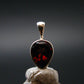 Red Garnet Almandine Gem Silver Pendant with Chain From India - 18" - 1.75 Grams