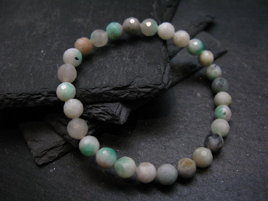 Emerald Genuine Bracelet ~ 7 Inches ~ 7mm Round Facetted Beads