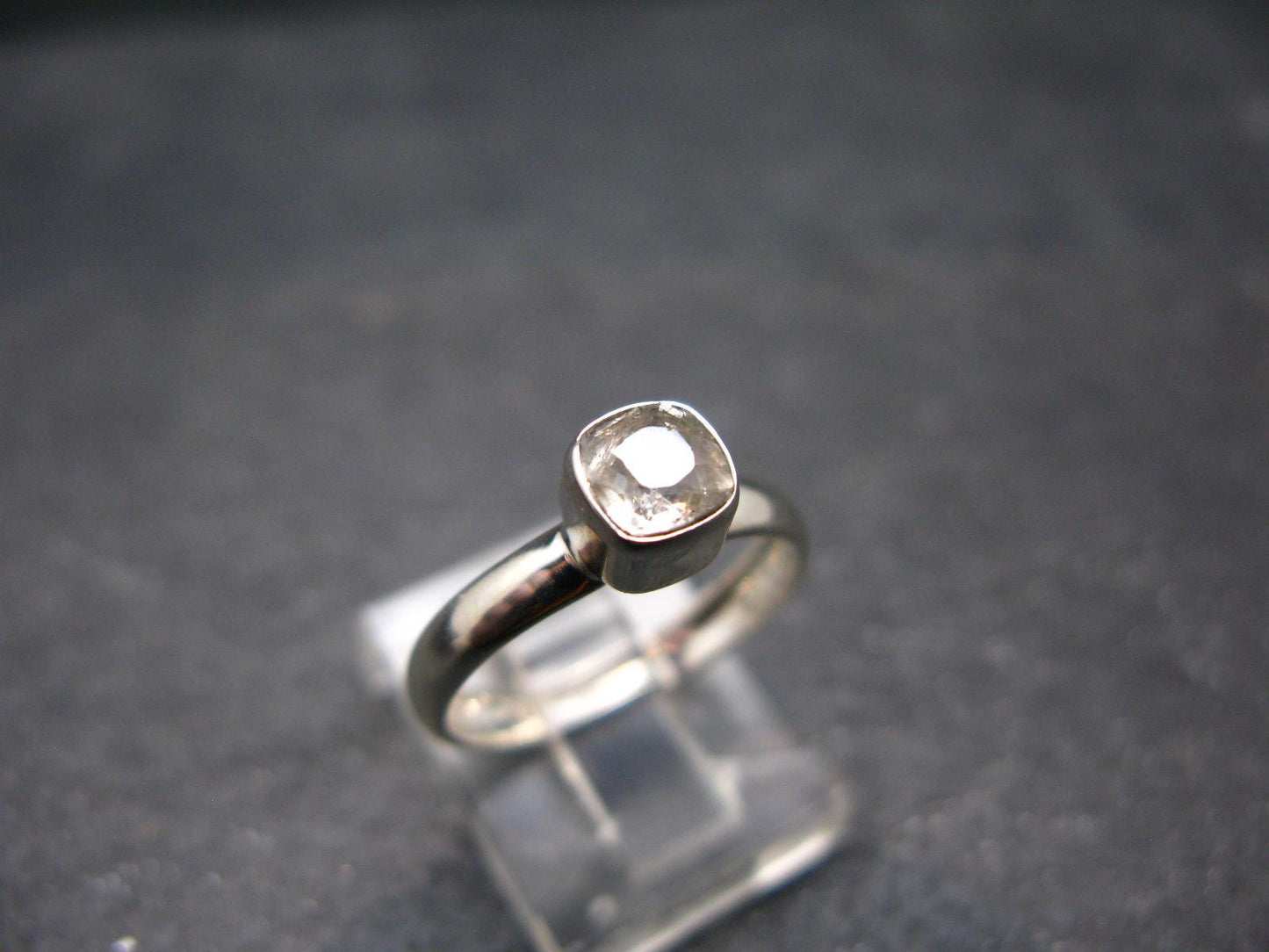 Phenakite Phenacite Crystal Facetted Silver 0.65 Carats Ring From Russia - Size 68 - 1.77 Grams