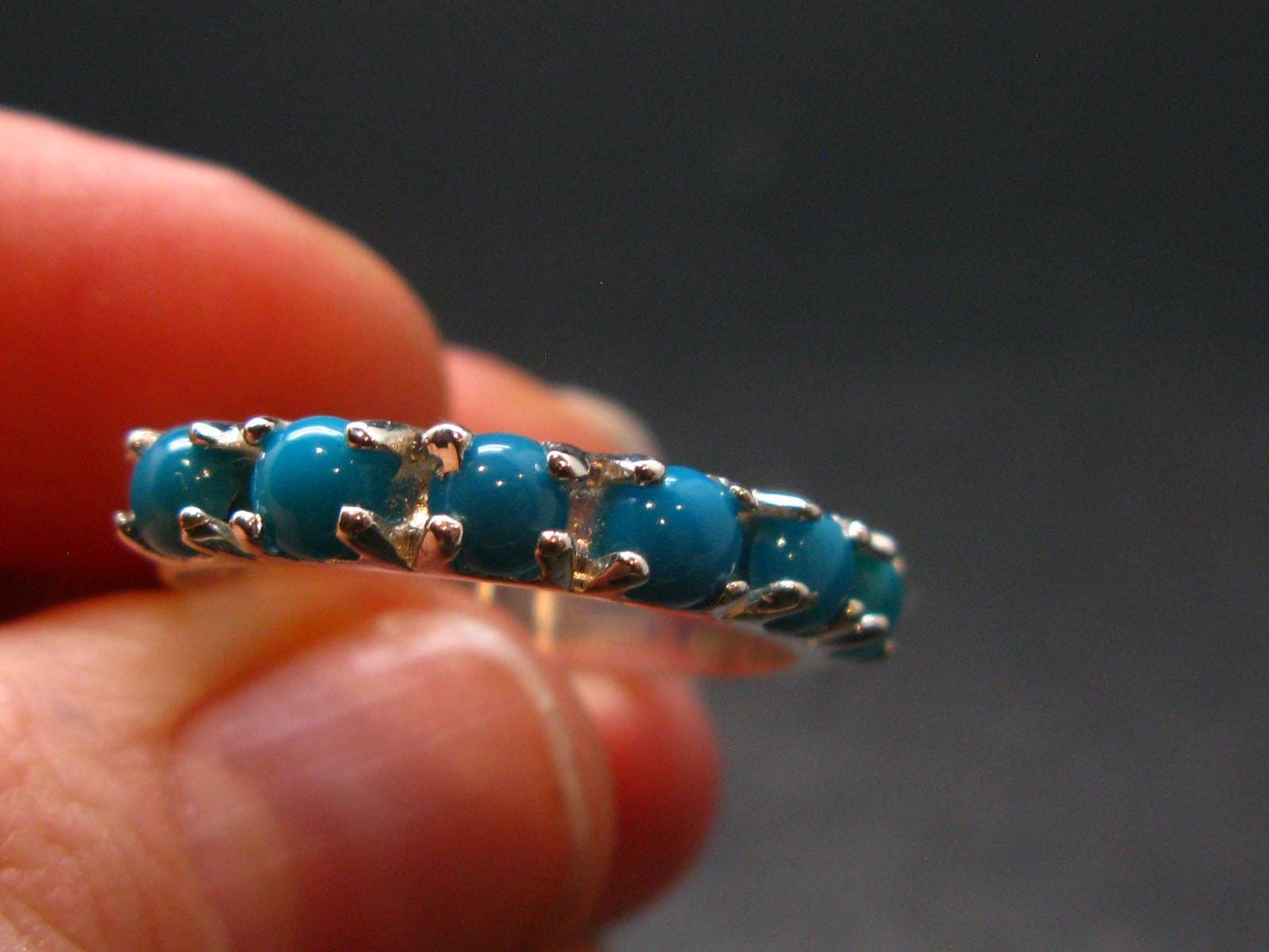 Genuine Turquoise Sterling Silver Ring - 3.20 Grams - Size 9.25
