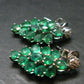 Gem Emerald Faceted Earrings In Sterling Silver - 3.41 Carats