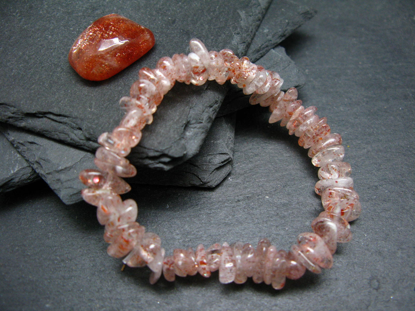 Sunstone Genuine Bracelet ~ 7 Inches ~ 10mm Tumbled Beads