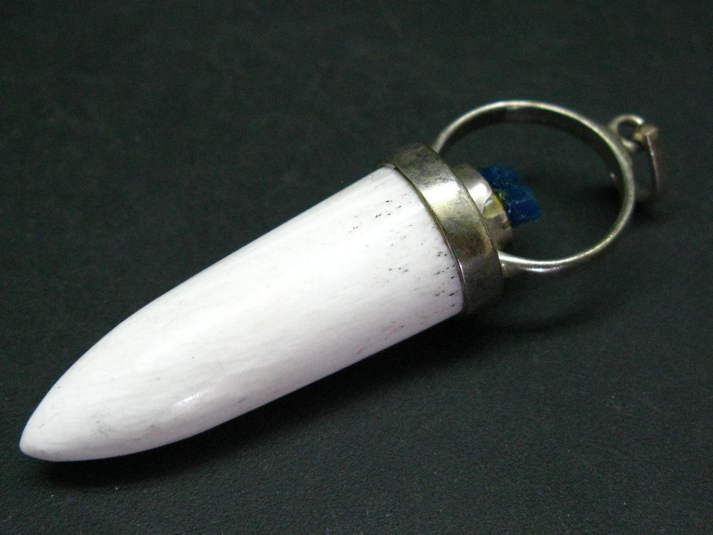 Cavansite and Scolecite Pendant From India - 2.5"