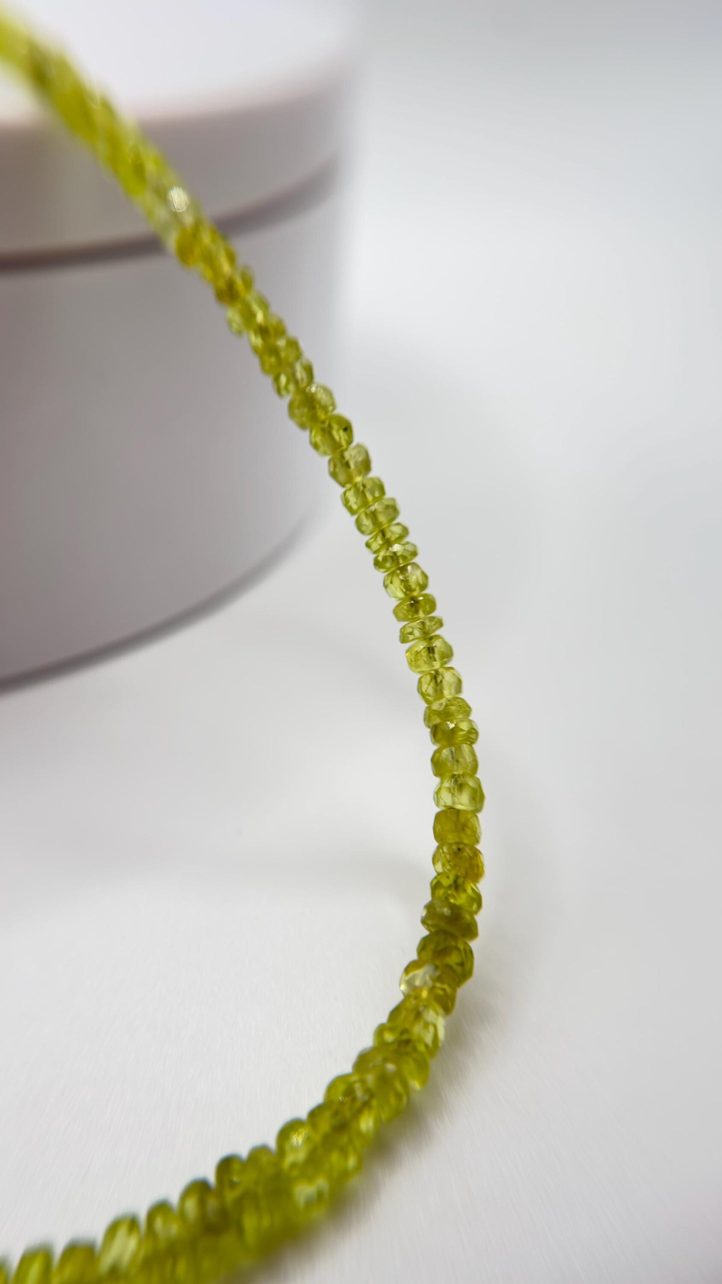 Natural Chrysoberyl Beaded Necklace, Faceted Rondelle Strand, Minimalist Crystal Jewelry