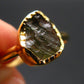 Moldavite Gold Plated Silver Ring - Size 7 - 1.19 Grams
