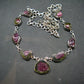 Watermelon Tourmaline Crystal Silver Necklace from Brazil - 18.5" - 25.5 Grams