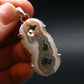 Moss Agate Silver Plated Pendant From Brazil - 6.99 Grams - 1.8"