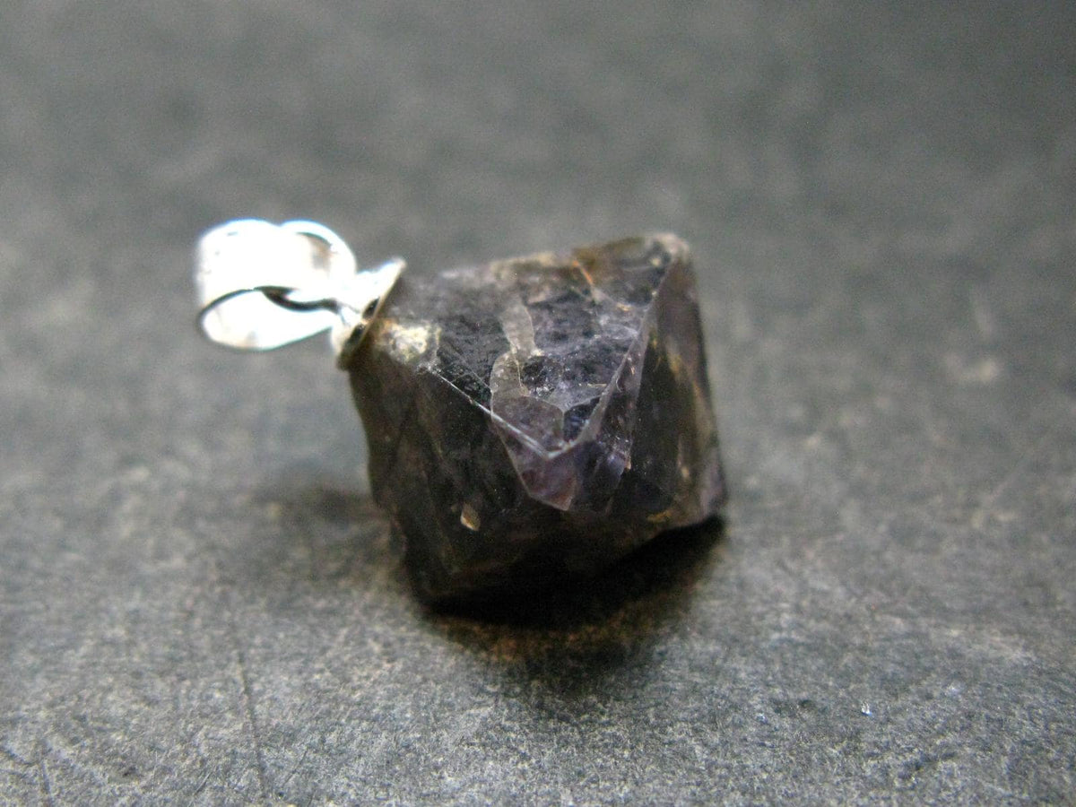 Blue Spinel Crystal Silver Pendant From Tanzania - 0.7" - 1.78 Grams