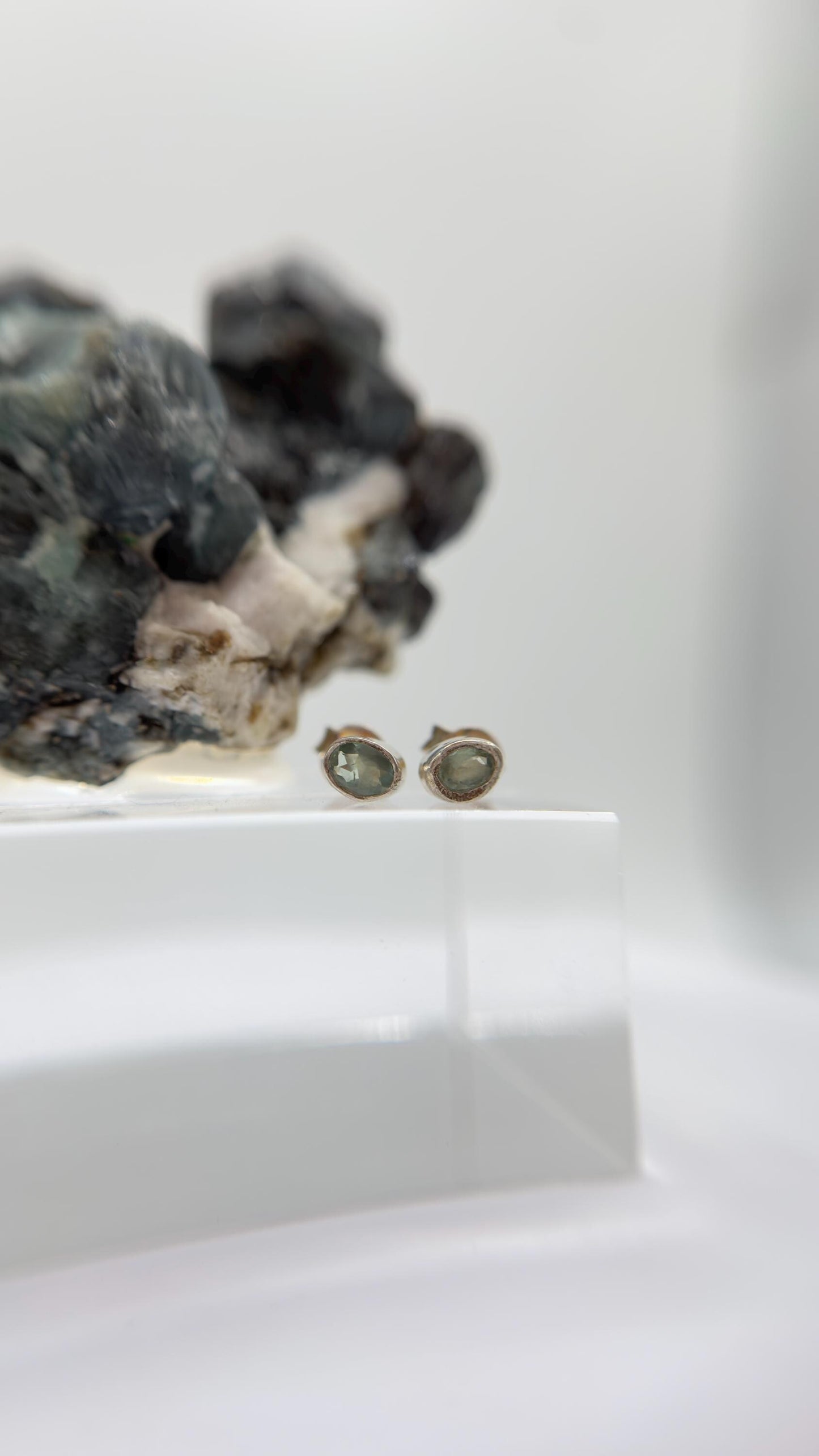 Alexandrite Stud Earrings Color Change Gemstone Silver June Birthstone Minimal Jewelry