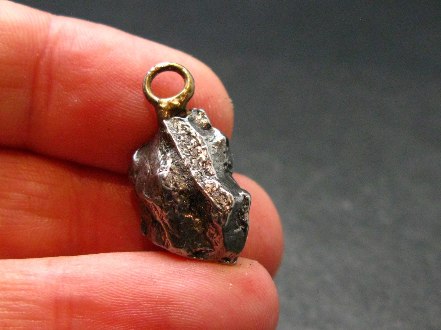 Large Campo Del Cielo Meteorite Pendant from Argentina - 0.9" - 2.92 Grams