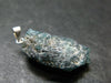 Extremely Rare Rough Grandidierite Silver Pendant From Madagascar - 1.2" - 3.91 Grams