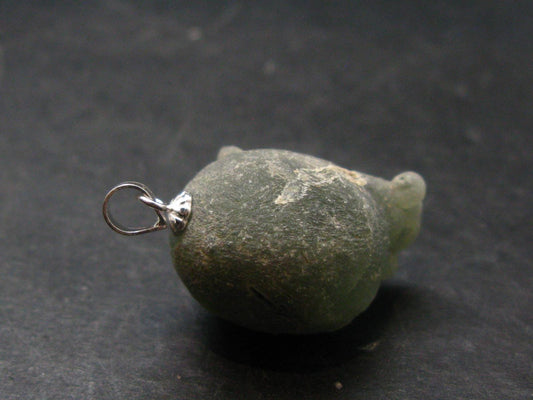 Complete Prehnite Sterling Silver Pendant from Mali - 1.1" - 7.93 Grams