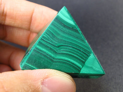 Rich Vibrant Green Malachite Pyramid From Congo - 1.3" - 26.3 Grams