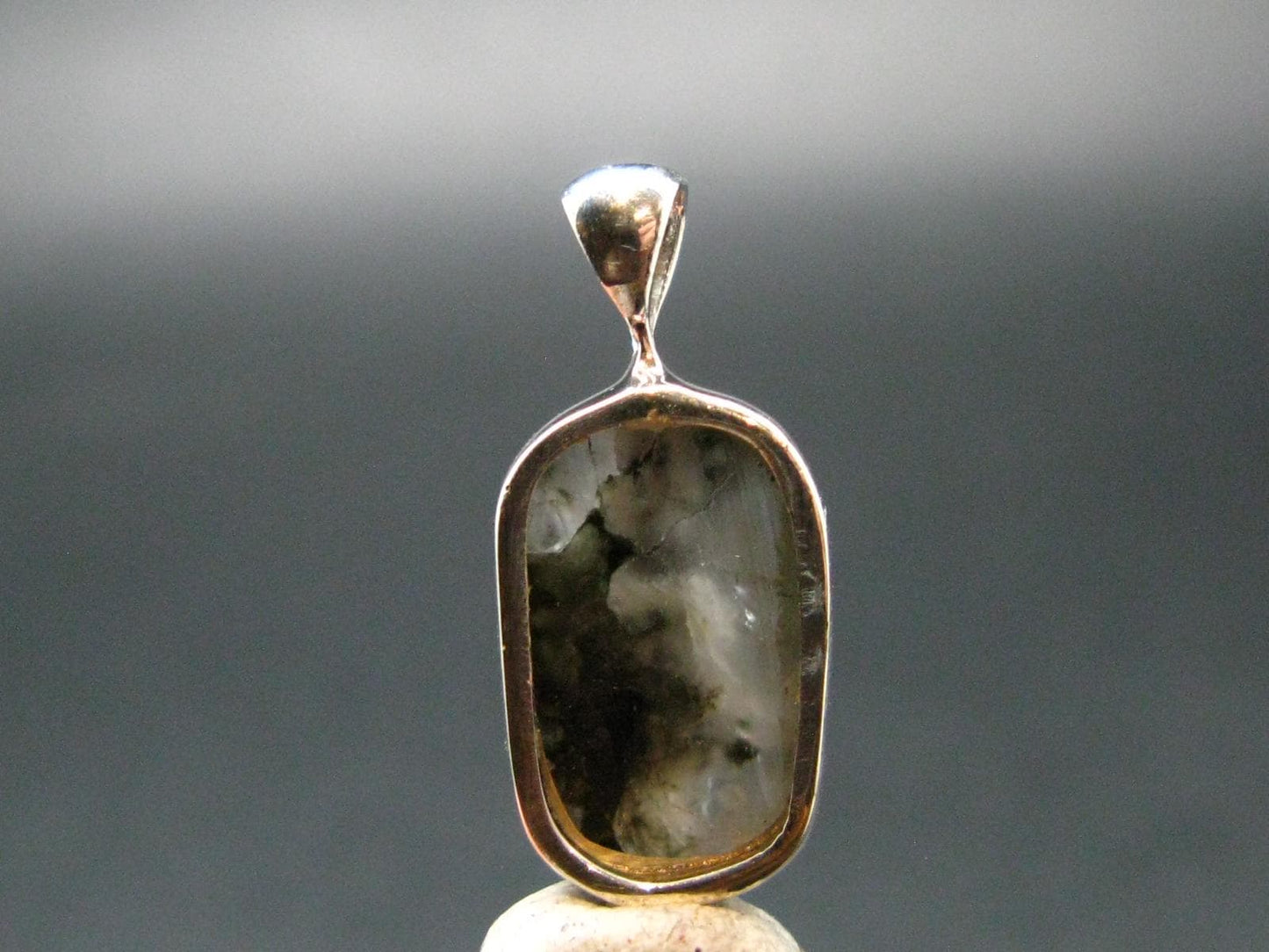 Phenakite Phenacite Crystal Silver Pendant From Brazil - 0.9" - 1.94 Grams