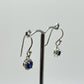 Sapphire Halo Dangle Earrings | Natural Blue Sapphire Drop Earrings | Sterling Silver Earrings | September Birthstone - Weight 2.04 Grams