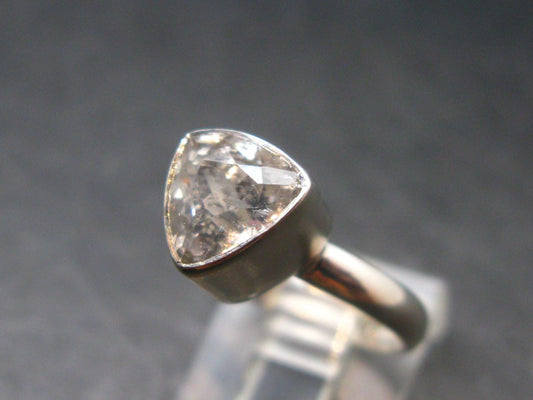 Phenakite Phenacite Crystal Facetted Silver 1.51 Carats Ring From Russia - Size 6 - 2.40 Grams