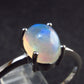 Natural Cabochon Opal 925 Sterling Silver Ring from Ethiopia - 1.20 Grams - Size 8