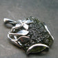 Large Gem Moldavite Tektite SS Pendant From Czech Republic - 6.44 Grams - 1.3"