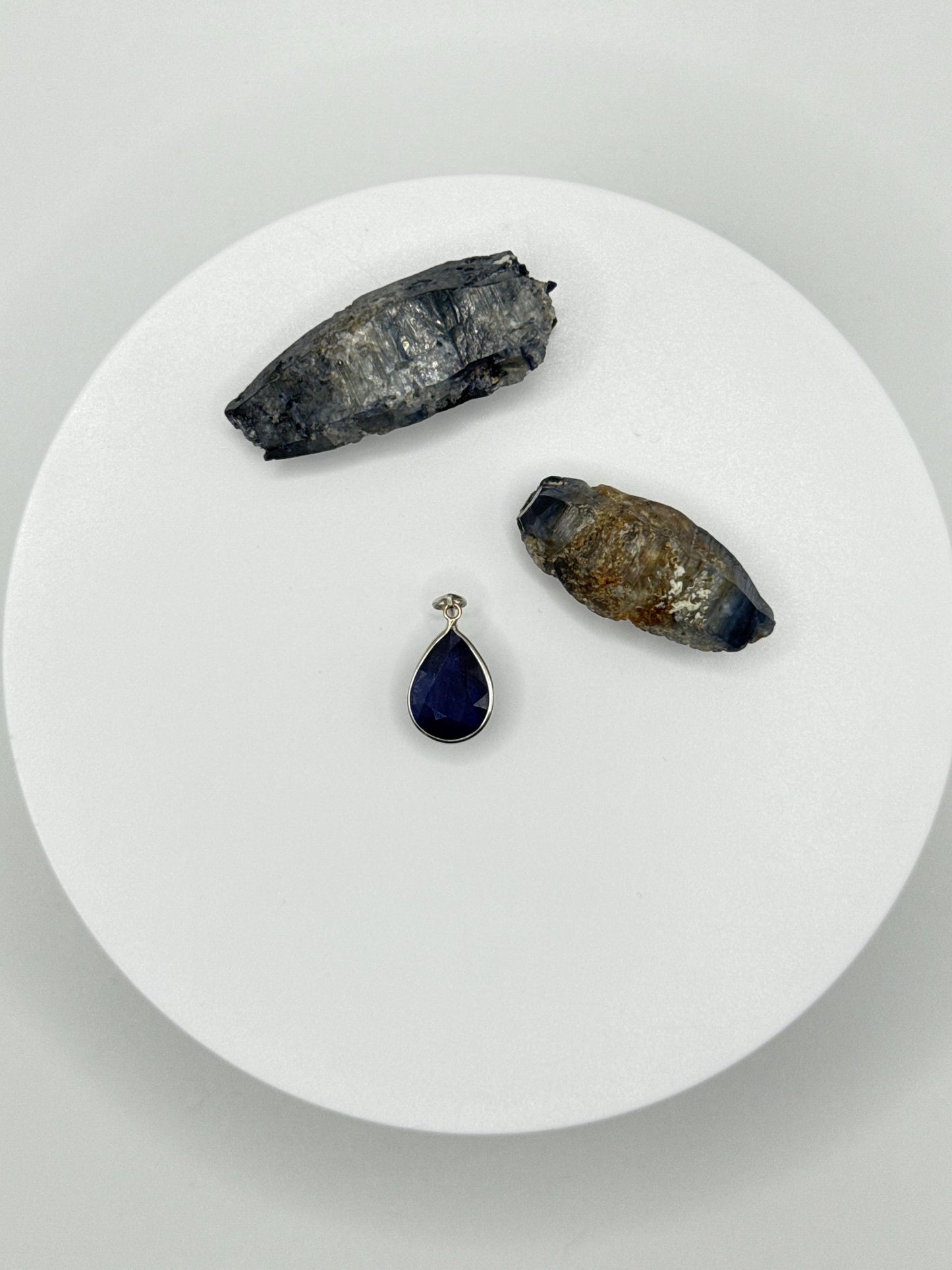 Pear Shape Sapphire Pendant | Natural Blue Sapphire Cabochon Necklace | Sterling Silver Pendant | September Birthstone Jewelry - 1.61 g