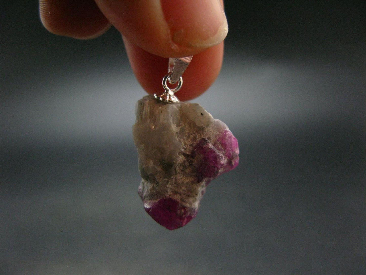 Ruby Silver Pendant from Afghanistan - 1.0" - 4.6 Grams