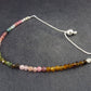 Watermelon Tourmaline Silver Bracelet From Brazil - Size Adjustable - 2.84 Grams