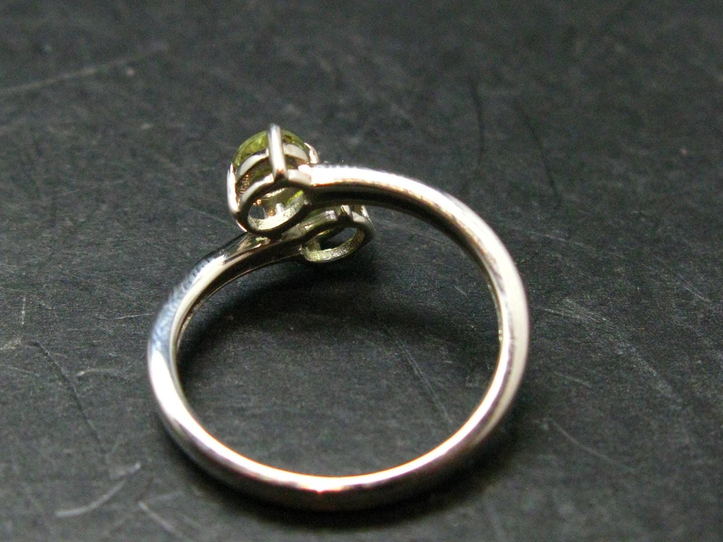 Green Tourmaline Silver Ring From Brazil - 2.29 Grams - Size 7