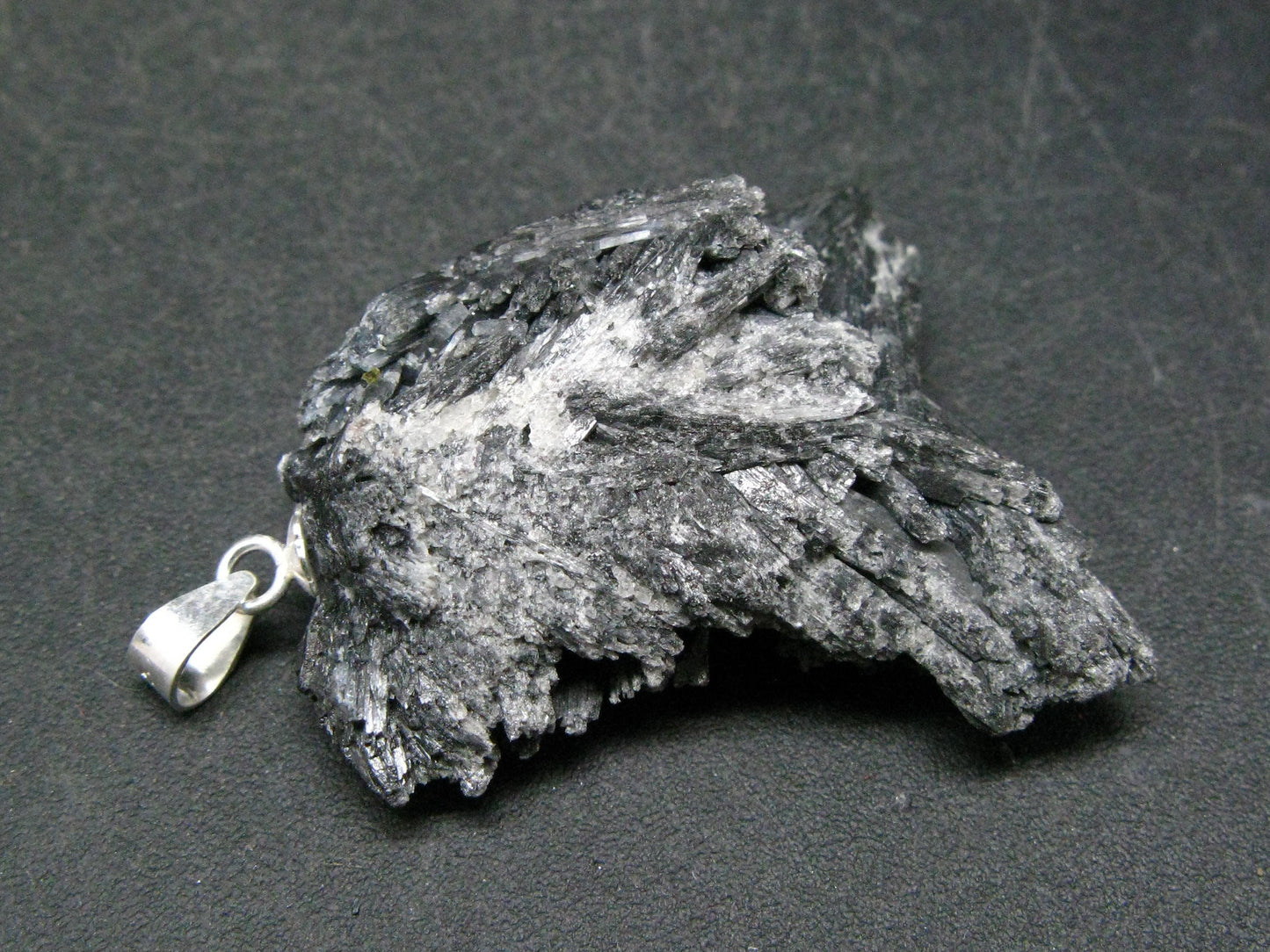 Large Rare Black Kyanite Crystal Pendant From Brazil - 1.4" - 9.6 Grams