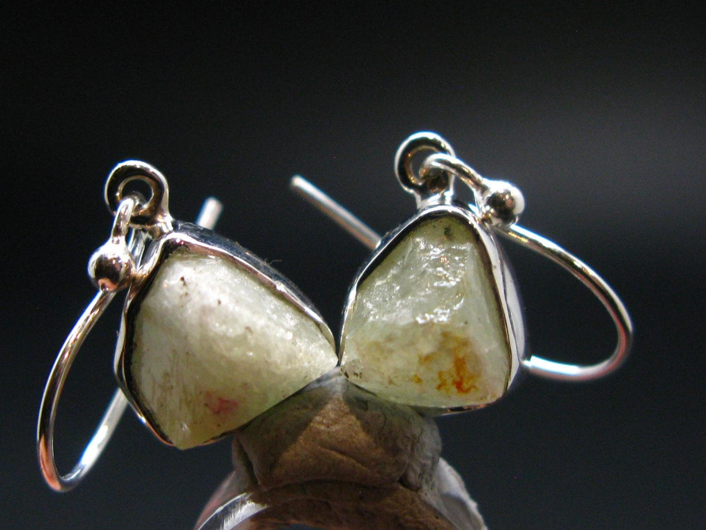 Rhodizite Rhodozite Silver Earrings From Madagascar- 1.0" - 3.64 Grams