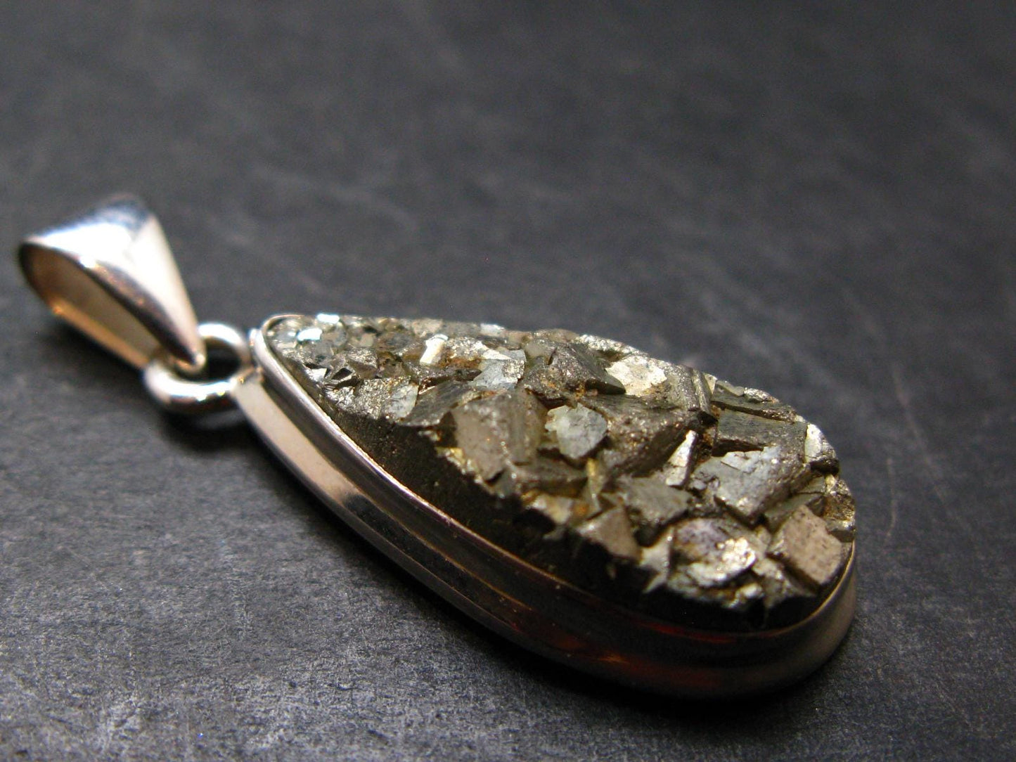 Pyrite Silver Pendant From Peru - 6.22 Grams - 1.4"