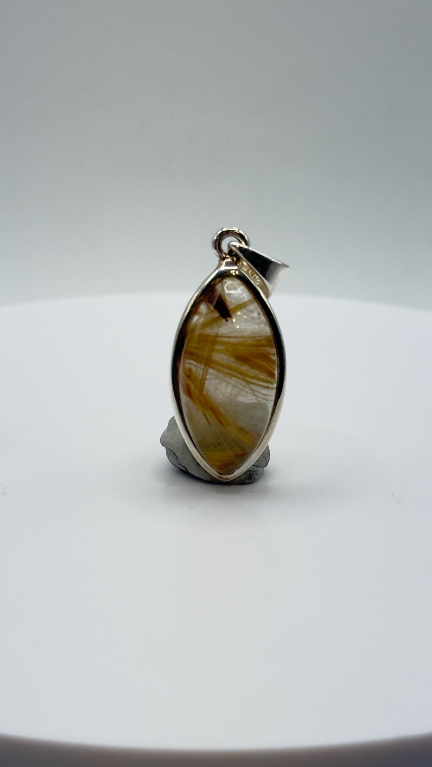Rutilated Crystal Drop Earrings – Natural Gemstone, Minimalist Sterling Silver Jewelry