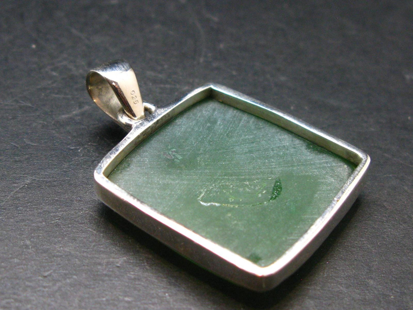 Nephrite Jade Cabochon Pendant From Canada - 1.5" - 9.85 Grams