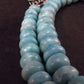 Larimar Necklace Rondelle Beads From Dominican Republic - 19.5" - 30 Grams