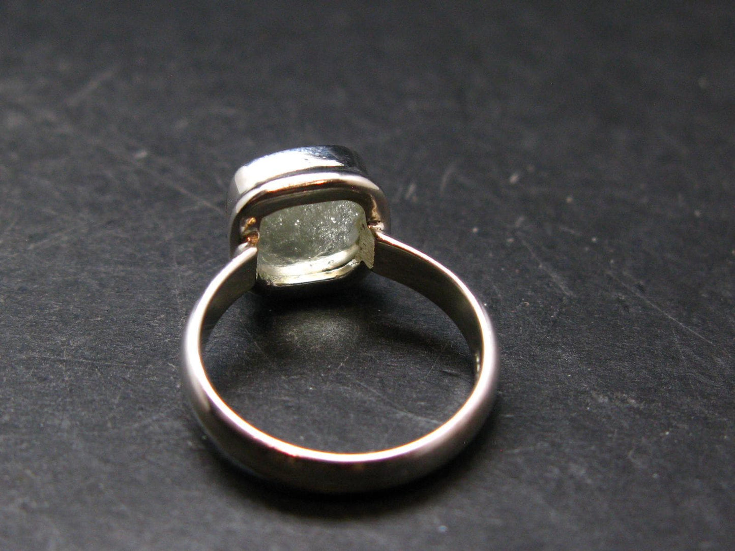 Libyan Desert Glass Tektite Sterling Silver Ring from Libya - Size 6 - 3.66 Grams