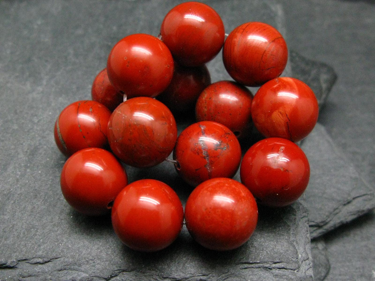 Red Jasper Genuine Bracelet ~ 7 Inches ~ 14mm Round Beads