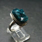 Emerald Green Dioptase Crystal Silver Ring from Congo - 6.49 Grams - Size 8